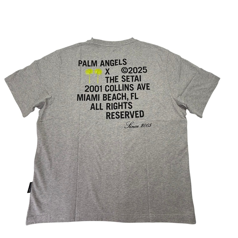 Palm Angels x The Setai Miami Beach Grey Slim Tee XXL PMAA089T24JER0030818